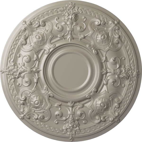 Ekena Millwork Oslo Ceiling Medallion (Fits Canopies up to 10 1/2"), Hand-Painted Pearl White, 28 1/8"OD x 1 3/4"P CM28OSPWS - main